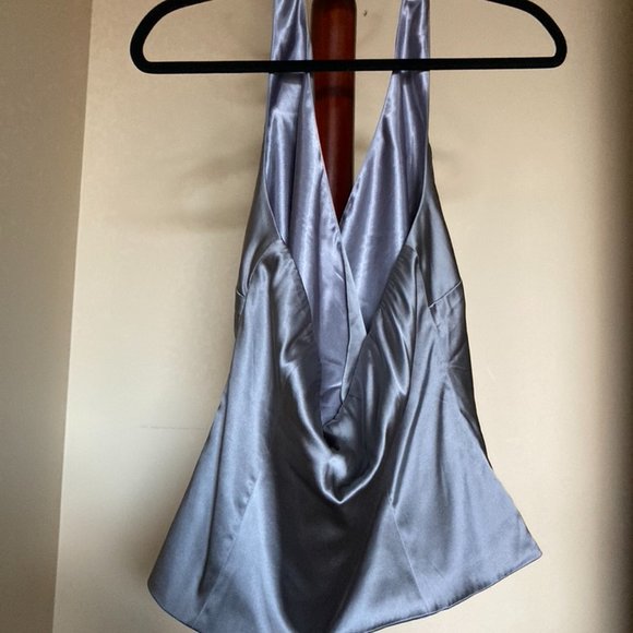 Ann Taylor Silver Halter Top - Picture 2 of 3